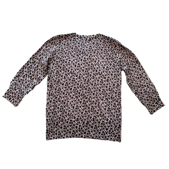 Premise Sweater Womens M Medium Lavender Snap Up Animal Print Spotted Cardigan - Picture 6 of 14